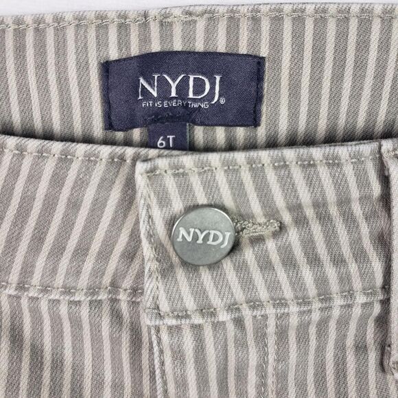 NYDJ Ellison Tall Jeans Womens 6T Beige Lodge Stripe High Rise Straight Ankle - Picture 7 of 16
